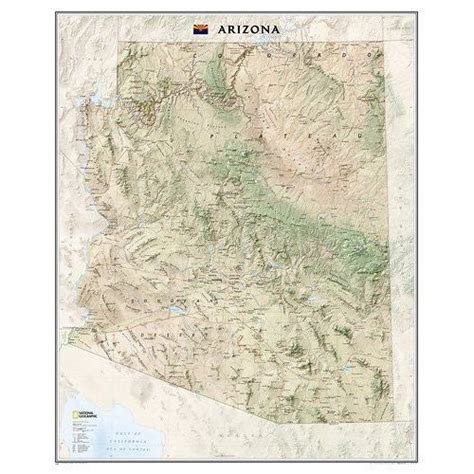 Arizona State Wall Map Material Laminated Wide World Maps And More