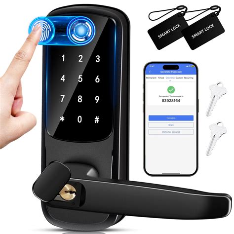 Smart Lock,Keypad Door Lock with Handle,Keyless Entry Door Lock