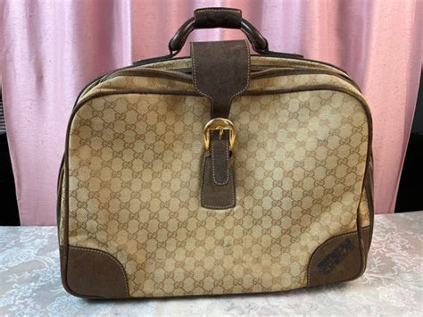 Authenticated Gucci Luggage Bag S S Vintag Gem