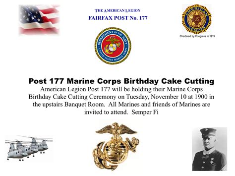 Marine Corps Cake Cutting Ceremony – 3939 Oak St. Fairfax, VA 22030