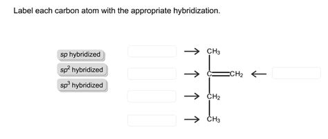 Label Each Carbon Atom With The Appropriate Hybridization Sp Hybridized