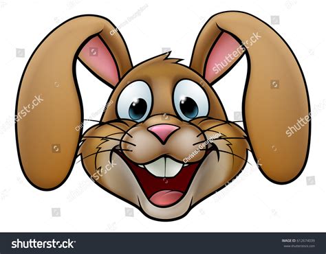 Cartoon Rabbit Easter Bunny Face Stock Vector Royalty Free 612674039 Shutterstock