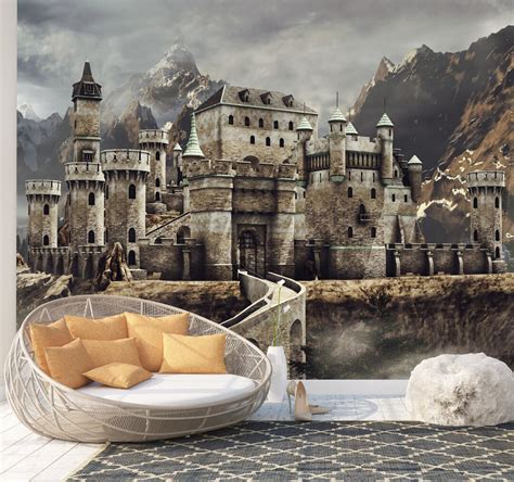 Fantasy Castle Paint Novel Art Print Photomural Wallpaper Mural Easy ...