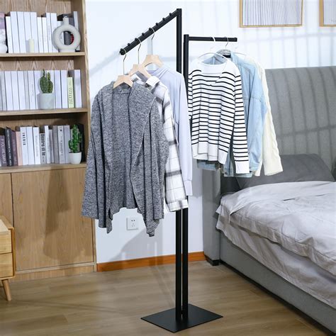 Way Clothing Rack With Straight And Slant Arms Heavy Duty Clothes