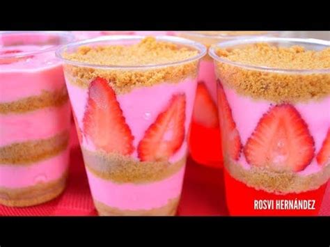 Postre De Fresa Cremoso Sin Horno Y Facil Para Centro De Mesa Negocio