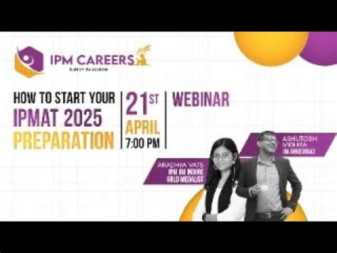 Webinar On How To Start Your Ipmat Preparation St April