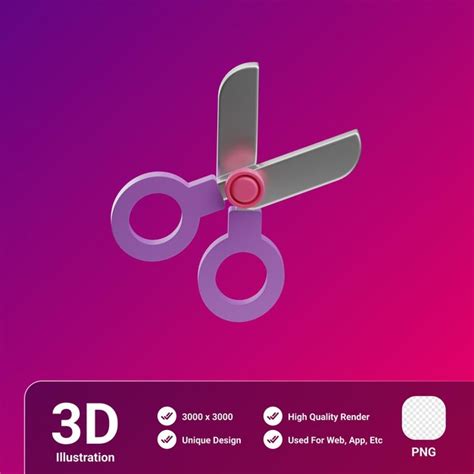 Ferramentas Criativas Cortando Ilustração 3d Psd Premium