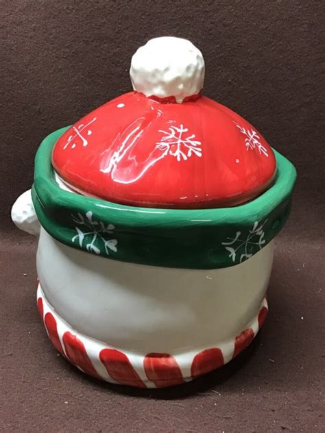 Vintage Ceramic Snowman Cookie Jar Etsy