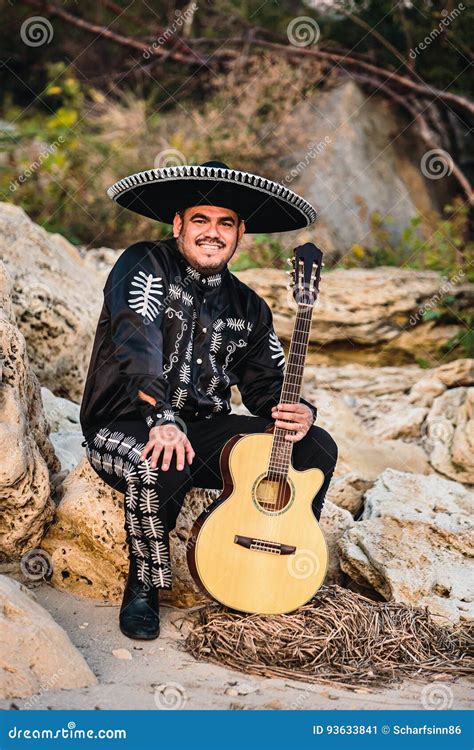 Mexican Musician Mariachi With Guitar Stock Image Image Of Instrument