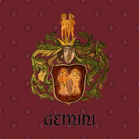 Gemini Coat of Arms - Gemini Horoscope Sign - T-Shirt | TeePublic