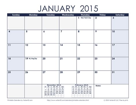 Monthly Calendar | 2015 Blank Calendar Free Print