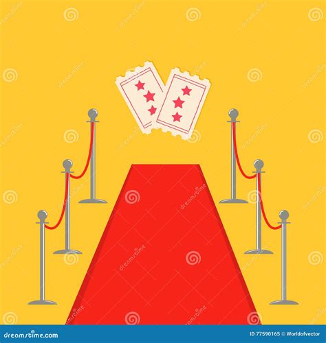 Red Carpet and Rope Barrier Golden Stanchions Turnstile Movie Premiere Stock Vector ...