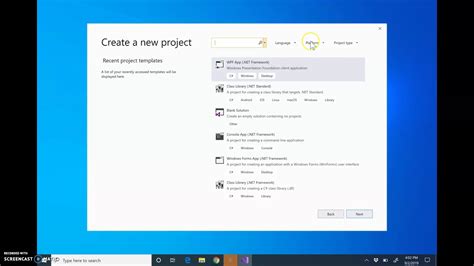 Create A New Windows Forms App Project In Visual Studio Youtube