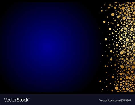 Blue Background With Gold Confetti Vector Image On Vectorstock