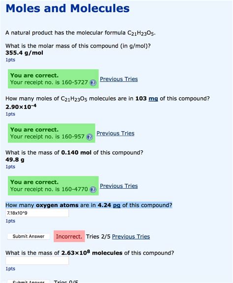 Solved Moles and Molecules A natural product has the | Chegg.com