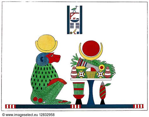 Egypt Thoth Egypt Thoth An Offering Table And Baboon The