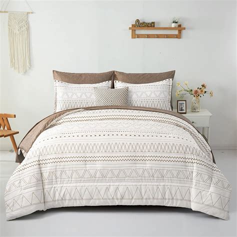 Amazon WONGS BEDDING 7 Pieces Brown Comforter Set King Size Boho