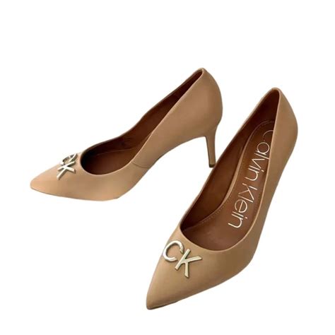 Giày Cao Gót Calvin Klein Greta CK Desert Sand Napa Màu Nude Size 8 5 Vua Hàng Hiệu