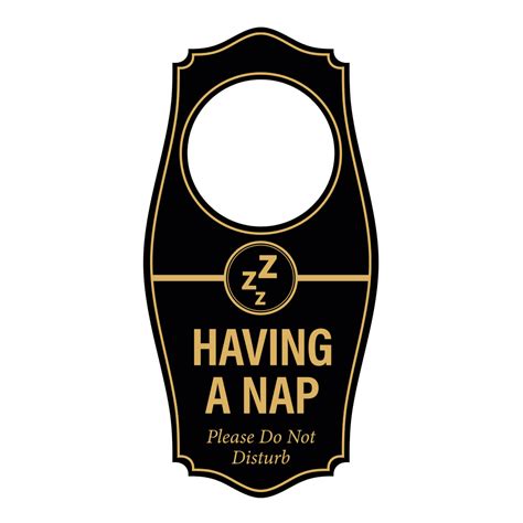 Signs Bylita Having A Nap Please Do Not Disturb Door Hanger Black Gold 4 X 8