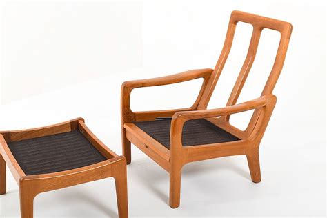 Highback Lounge Chair With Ottoman By Jens Juul Christensen For JK