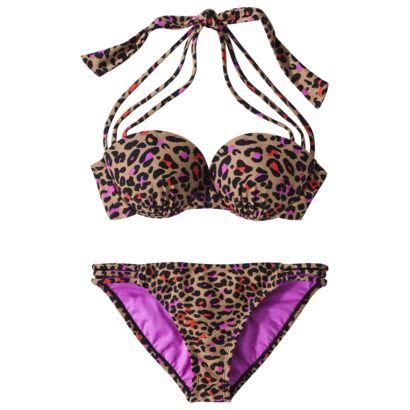 Xhilaration Juniors 2 Piece Bikini Swimsuit Leopard Print Bikini