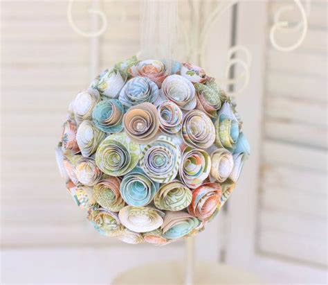 Paper Rosette Bouquet Kissing Ball Pomander Ball Etsy Pomander