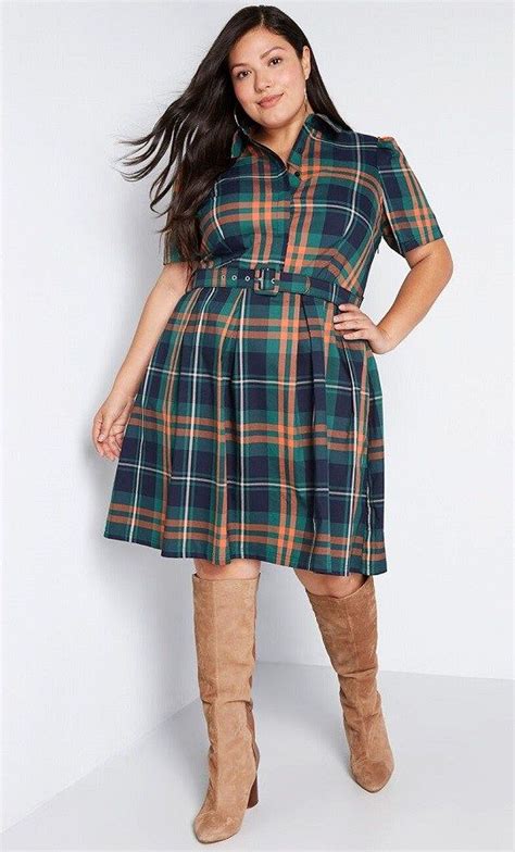 Plus Size Plaid Dress Chic New Plaid Dresses In Plus Sizes Plaid