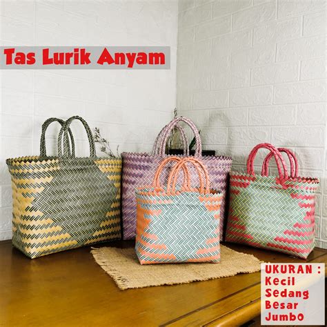 Tas Anyam Plastik Lurik Tas Belanja Tas Anyaman Lazada Indonesia