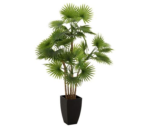 Plante Artificielle Palmier En Pot Cm Vert Et Noir Plante