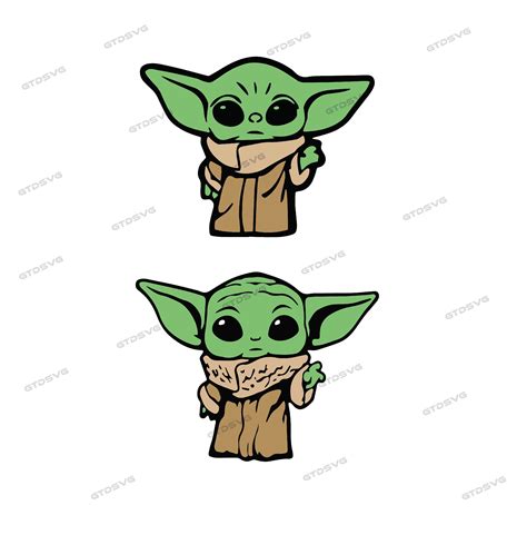 Baby Yoda Svg Grogu Star Wars Svg Svg Dxf Png Eps Etsy Canada