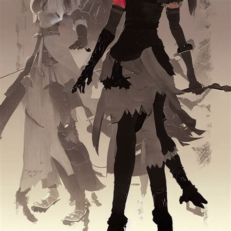 KREA AI Nier Illustrated By Akihiko Yoshida Concept Art