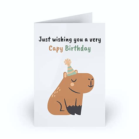 Funny capybara birthday card capybara lovers capybara gifts cute