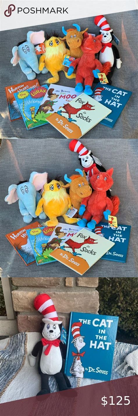 Dr Seuss Kohls Cares Book And Character Plush Lot Of 10 Lorax Fox Cat