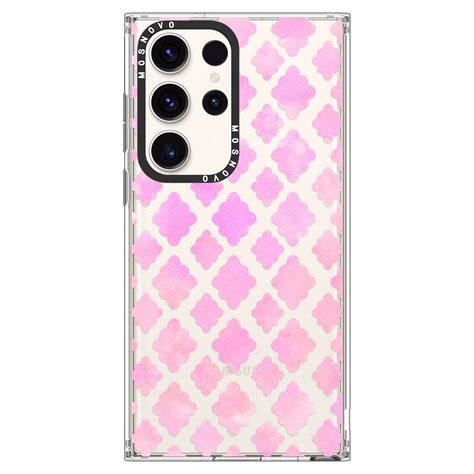 Pink Flower Diamond Phone Case Samsung Galaxy S23 Ultra Case Mosnovo