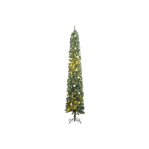 Sapin De Noël Mince Avec 300 Led Et Boules 300 Cm Vidaxl à Prix Carrefour