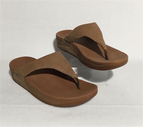 Fitflops Women S Size Brown Copper Shimmer Lulu Thong Sandals Flip