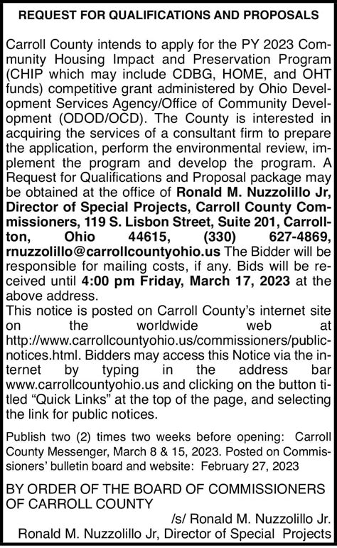 Legal The Carroll County Messenger