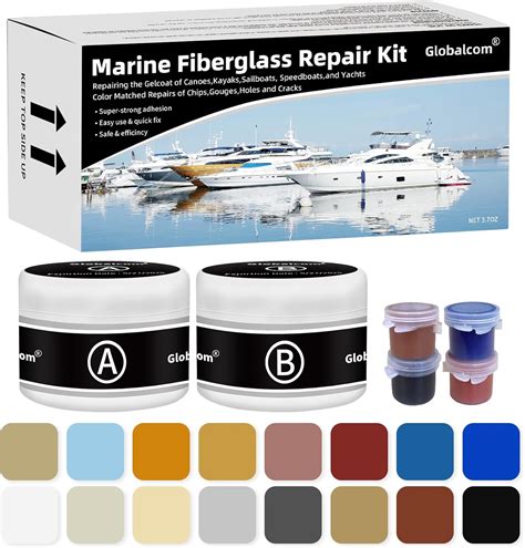Globalcom Fiberglass Boat Repair Kit, Gel Coat Repair Kit for Boats