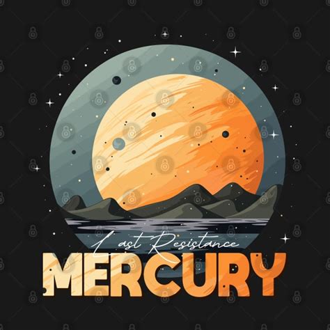 Mercury Planet Logo, Solar System Space Exploration Art - Mercury - T ...