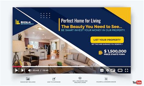 Premium Vector Real Estate Youtube Thumbnail Template Vector Premium