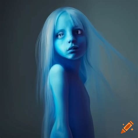 Realistic Illustration Of A Blue Ghost Girl On Craiyon