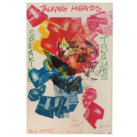 Robert Rauschenberg Poster Speaking In Tongues Talking Heads Signed 1983 At 1stdibs