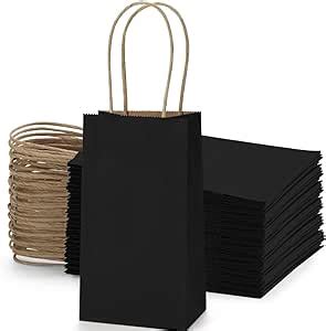 BagDream 50 Pack 3 5x2 4x6 7 Inches Small Kraft Paper Gift Bags With