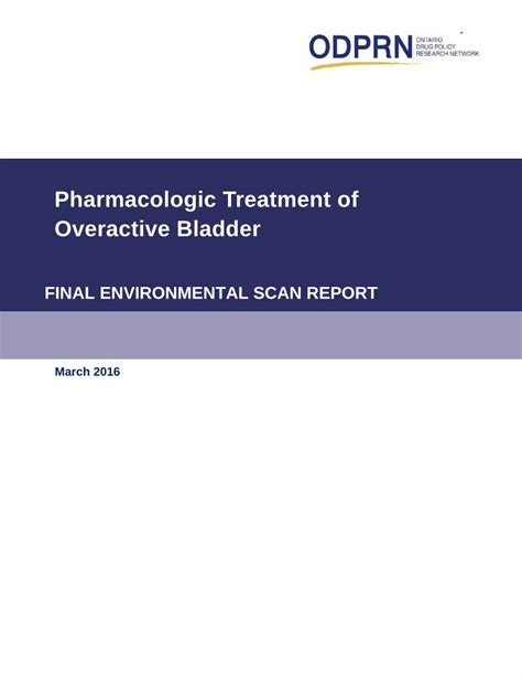 Pdf Pharmacologic Treatment Of Overactive Bladder Seven Guidelines