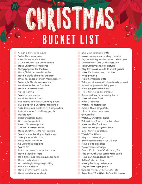 The Ultimate Christmas Bucket List Tons And Tons Of Christmas