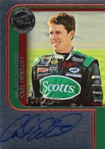 CARL EDWARDS 2005 Press Pass Signings Platinum Nextel Cup #14 Auto Card ...