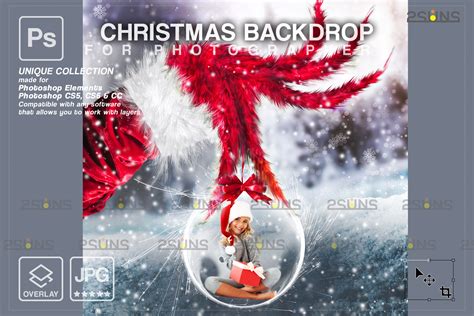 Christmas Backdrop photoshop overlays, Santa hand - FilterGrade