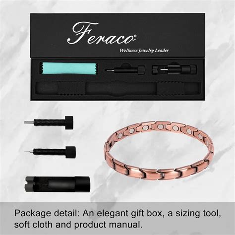 Feraco Pulsera De Cobre Terap Utico De Drenaje Linf Tico Para Hombres Y