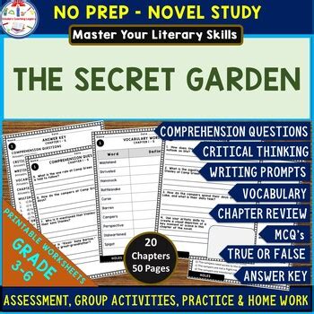 The Secret Garden Novel Study Comprehension Critical Thinking Mcqs