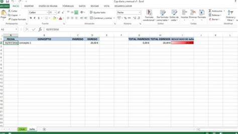 Control De Caja Diaria Y Mensual En Excel Y Macro Archivo Descargable